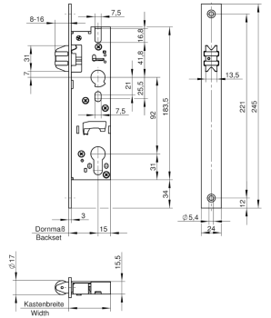 Rohrrahmenschloss mit Rollfalle Nr.152P